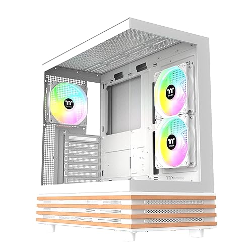 Thermaltake View 270 Plus WS ARGB; Mid Tower; 3x120mm Lite Fans Included; 360mm Radiator Support; 420mm GPU Clearance; Bottom Wood Trim; E-ATX/ATX/mATX/mITX; 220mm PSU Clearance;Snow; CA-1Y7-00M6WN-WS