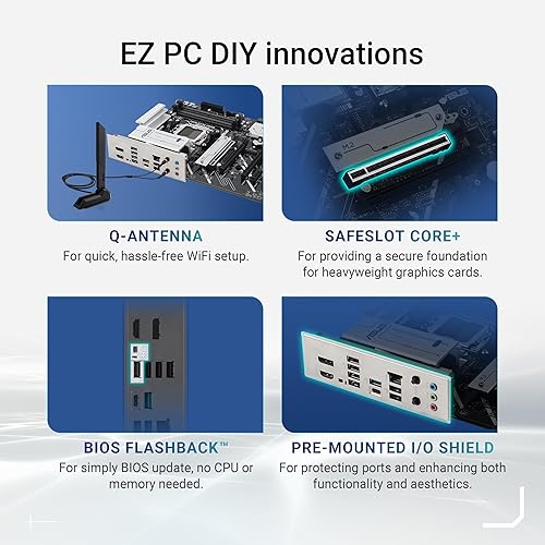 ASUS Prime B840-PLUS WiFi AMD AM5 B840 ATX Motherboard, Advanced AI Ready, DDR5, PCIe 4.0, 3X M.2, Wi-Fi 6E, 2.5Gb LAN, DisplayPort, HDMI™, USB 10Gbps Type-A & Type-C®, BIOS Flashback™, Aura Sync RGB