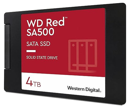 Western Digital 4TB WD Red SA500 NAS 3D NAND Internal SSD Solid State Drive - SATA III 6 Gb/s, 2.5/7mm, Up to 560 MB/s - WDS400T2R0A