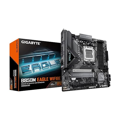 GIGABYTE B850M Eagle WIFI6E AMD AM5 Motherboard, M-ATX, DDR5, 2X M.2, PCIe 5.0, USB-C, USB 3.2 Gen 2, WIFI6E, 2.5GbE LAN, EZ-Latch, Wi-Fi EZ-Plug