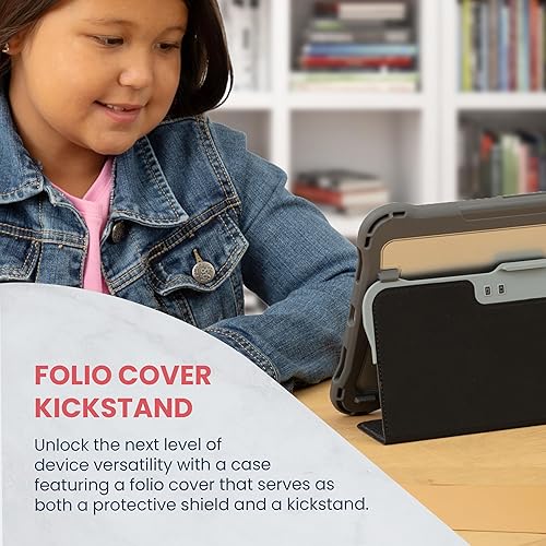 Brenthaven Edge Folio Case Compatible ONLY w/iPad 11th Generation (A16) 10th Gen (10.9 inch) 2022 Slim Drop Tested Transparent Hard Shell Back w/Auto Sleep/Wake Cover Screen Protector - Gray