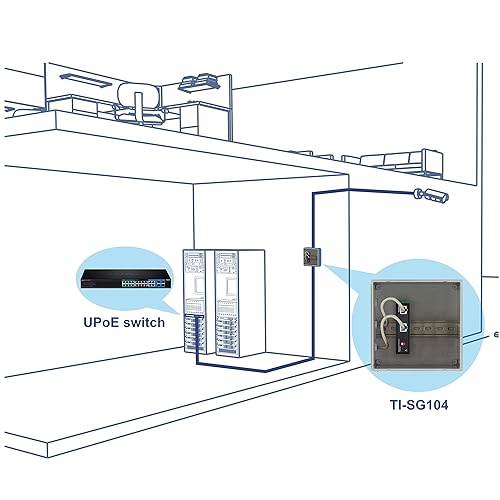 TRENDnet Industrial Gigabit UPoE Splitter, Dual DC Power Outputs, DIN-Rail or Wall-Mountable, Adjustable Voltage Output, TI-SG104,Black