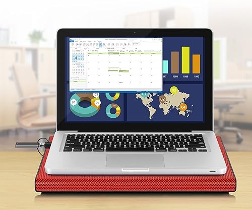 Aluratek Slim USB Laptop Cooling Pad (Supports Up to 17) - ACP01FR Red