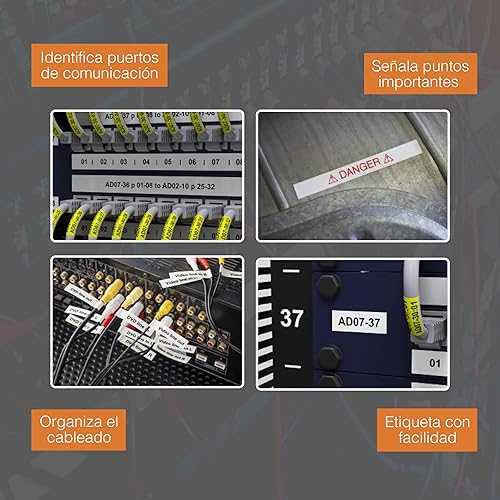 Brother PTE110 Entry Level Industrial Handheld Labeling Tool Kit - Up to 12mm Labels, Orange PT-E110 Kit + 1 Tape