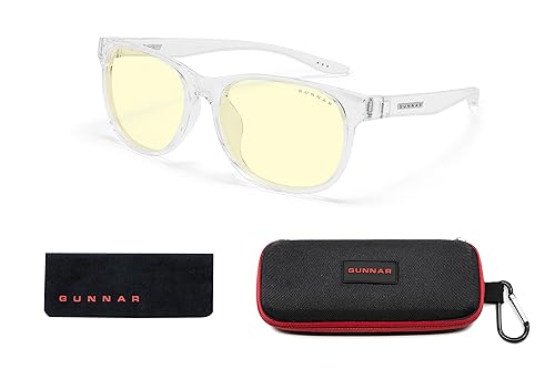 Gunnar Optiks Gunnar - Blue Light Gaming Glasses for Kids 12+ Amber Lens Crystal Frame
