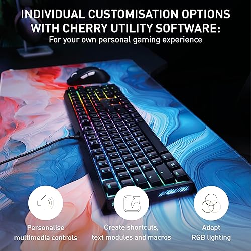 CHERRY XTRFY MX 3.1 Mechanical Wired Gaming Keyboard | New MX2A Switches (Black, MX2A Silent Red)