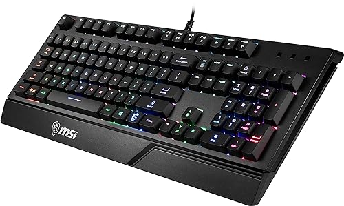 MSI Gaming Backlit RGB Dedicated Hotkeys Anti-Ghosting Water Resistant Gaming Keyboard (Vigor GK20 US)