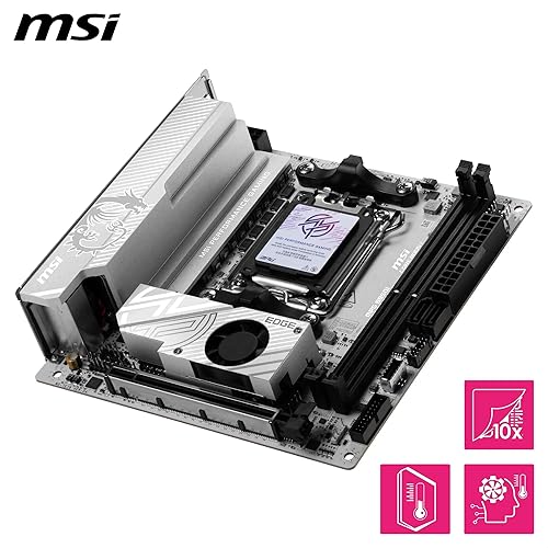 MSI MPG B850I Edge TI WiFi Motherboard, ATX - Supports AMD Ryzen 9000/8000 / 7000 Processors, AM5-90A SPS VRM, DDR5 Memory Boost (8200+MT/s OC), PCIe 5.0 x16, M.2 Gen5, Wi-Fi 7, 5G LAN