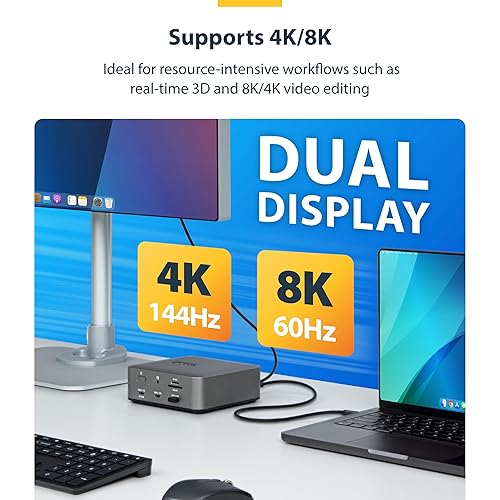 StarTech.com 2.6ft (80cm) Thunderbolt 5 Cable, 80Gbps/120Gbps, 240W PD, 8K 60Hz, Thunderbolt Certified, TB5/TB4/USB4/USB-C