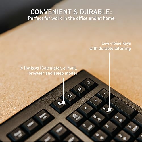 CHERRY KW 3000, Wireless Keyboard with Number Keypad, US International Layout (QWERTY), 2.4 GHz Radio Connection, Silent Keys, Flat Design, Battery Operated, Black US International Layout - QWERTY Blackone