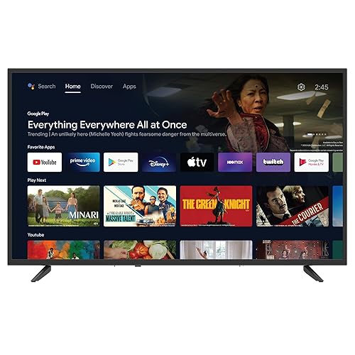 Supersonic Smart SC-4350GTV 43-inch FHD DLED TV with Google Assistant, ATSC/NTSC, HDMI, WiFi, USB Input, 1080p Resolution,16.7M Colors, 60Hz Refresh Rate, Energy-Efficient, Bluetooth, Remote Control SC-4350GTV– 43” Smart TV