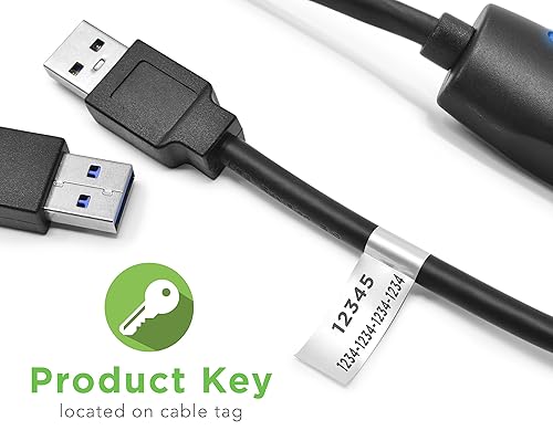 Plugable USB 3.0 Transfer Cable, Unlimited Use, Transfer Data Between 2 Windows PC's, Compatible with Windows 11, 10, 8.1, 8, 7, Vista, XP, Bravura Easy Computer Sync Software Included