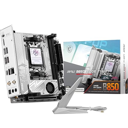 MSI MPG B850I Edge TI WiFi Motherboard, ATX - Supports AMD Ryzen 9000/8000 / 7000 Processors, AM5-90A SPS VRM, DDR5 Memory Boost (8200+MT/s OC), PCIe 5.0 x16, M.2 Gen5, Wi-Fi 7, 5G LAN