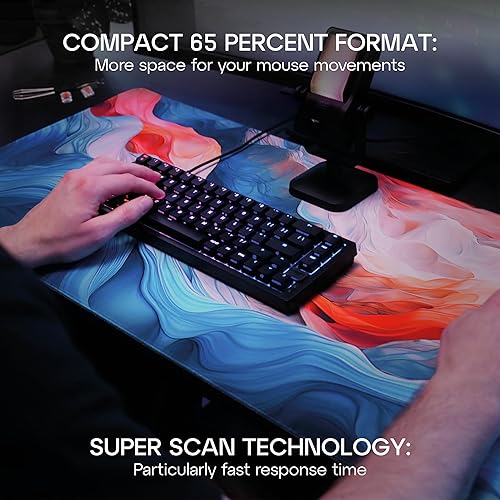 Xtrfy Cherry K5V2 Compact, Mechanical Gaming Keyboard in 65% Format US Layout Hot Swappable, Cherry MX2A RED Switches (Black)