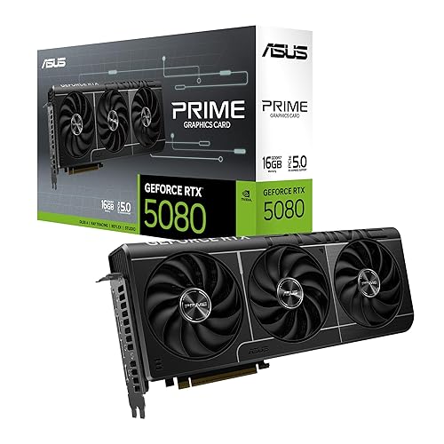 ASUS TUF Gaming GeForce RTX ™ 5080 16GB GDDR7 Gaming Graphics Card (PCIe® 5.0, HDMI®/DP 2.1, 3.6-Slot, Military-Grade Components, Protective PCB Coating, axial-tech Fans, Vapor Chamber)