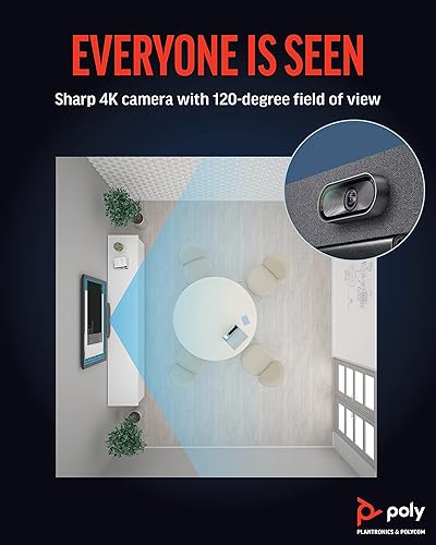 Poly (Plantronics + Polycom) Studio R30 4K Video Conference System (Plantronics) - Camera, Mic, Presenter Tracking, NoiseBlockAI, Framing Plug & Play Works w/Teams, Zoom More, Black USB Video Bar Small Room