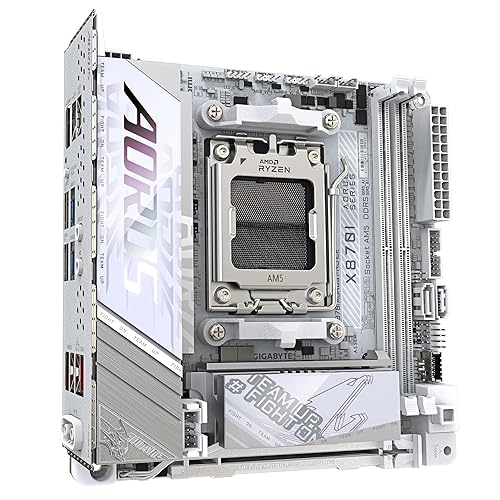 GIGABYTE X870I AORUS PRO ICE AMD AM5 LGA 1718 Motherboard, Mini-ITX, DDR5, 2X M.2, PCIe 5.0, USB-C, WIFI7, 2.5GbE LAN, EZ-Latch, 5-Year Warranty