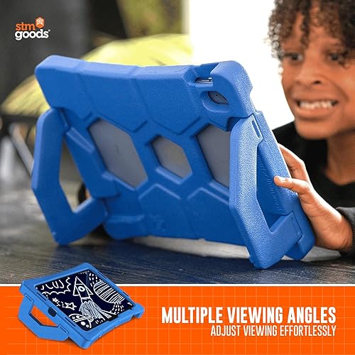 STM Goods Duxling iPad 10th Generation Case for Kids - Ultra-Protective, Two-Handle Design Allows for Easy Carry and Functions as a Multi-Angle Stand - Ideal for Parents, Teachers, Students - Blue