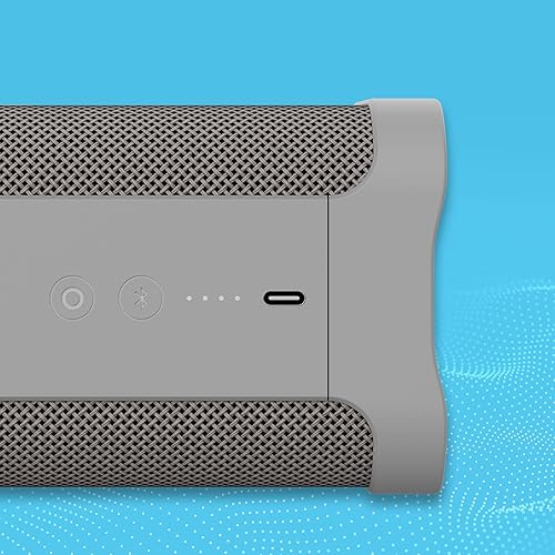 Skullcandy Terrain XL Wireless Bluetooth Speaker - IPX7 Waterproof Portable Speaker, 18 Hours Battery, Nylon Wrist Wrap, True Wireless Stereo Grey Terrain XL