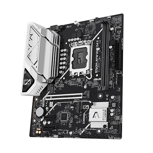 ASUS B760M-AYW WiFi D4 II Intel® B760 (LGA 1700) microATX mATX Motherboard, PCIe 5.0 x16 Support, Two M.2 Slots, DDR4, Realtek 2.5Gb Ethernet, Wi-Fi 6, HDMI, SATA 6 Gbps, Front USB 5Gbps, Aura Sync