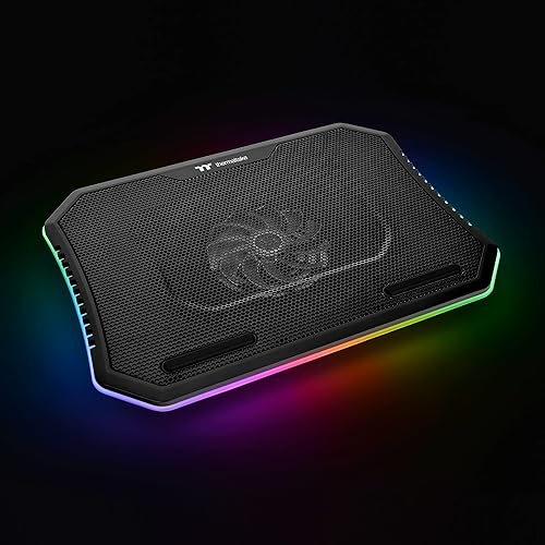 Thermaltake Massive Steel Mesh Panel with 1 x 120mm Fan, 256 Color RGB Spectrum, 10-15 Notebook Cooler CL-N020-PL12SW-A