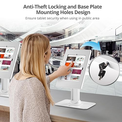 SIIG Lockable Countertop Kiosk POS iPad Security Stand Holder for 9.7 to 11 Inch