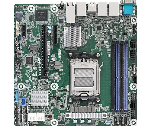 AsRock Rack B650D4U-2L2T/BCM Micro-ATX Server Motherboard Single Socket AMD Ryzen 7000 Series Processors (LGA 1718) B650E PCIe 5.0 Dual 10G LAN