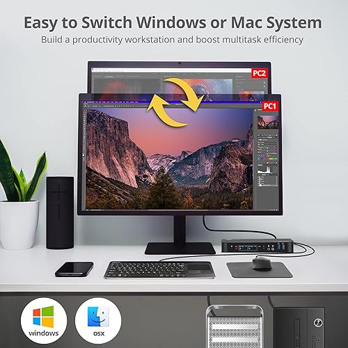 SIIG 2-Port 4K Kvm Switch Hdmi with Remote Control, 1X Hdmi Output, 2X USB 3.2 Type-A Ports, Edid Bypass, Compatible with Windows and Mac (Ce-Kv0E11-S1) Silver