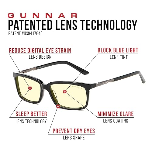 GUNNAR Optiks Haus Computer Readers 1.0 Magnification, Block Blue Light, Anti-Glare, 1 g