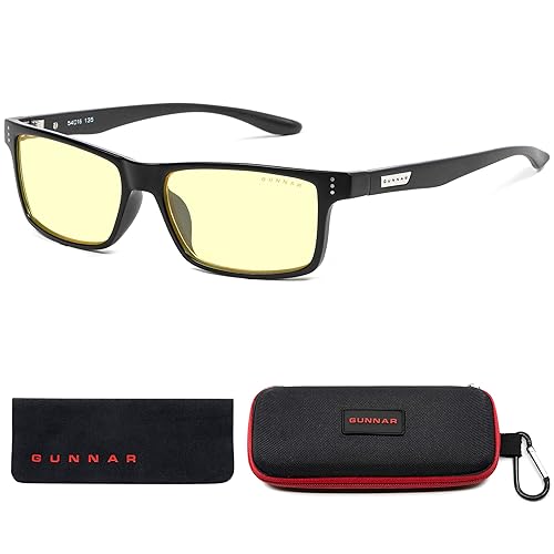 GUNNAR Youth Gaming and Computer Eyewear/Cruz, Onyx Frame, Amber Tint - Patented Lens, Reduce Digital Eye Strain, Block 65% of Harmful Blue Light
