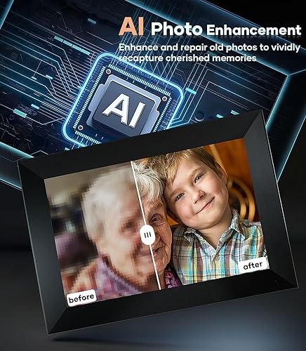 Cozyla Digital Picture Frame WiFi Send Pictures & Videos via Google Photos Email Web Browser Instagram Phone App Unlimited Storage Digtal Photo Frame Electronic Picture Frame Slideshow 10.1 Inch Black