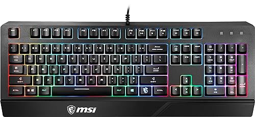 MSI Gaming Backlit RGB Dedicated Hotkeys Anti-Ghosting Water Resistant Gaming Keyboard (Vigor GK20 US)