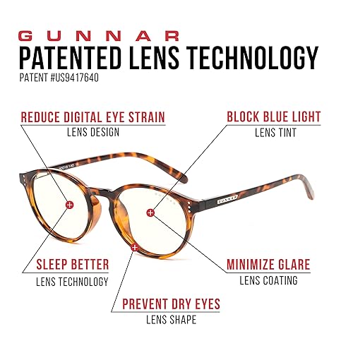 GUNNAR Reading Glasses/Attache - Patented Lens, Reduce Digital Eye Strain, Block Harmful Blue Light Clear Lens 2.5x Power