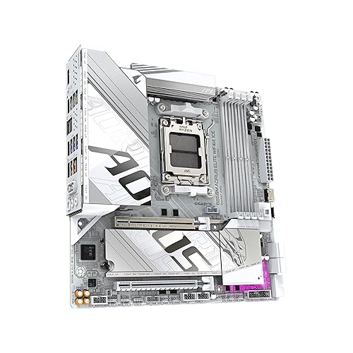 GIGABYTE B850M AORUS Elite WIFI6E ICE AMD AM5 LGA 1718 Motherboard, mATX, DDR5, 2X M.2, PCIe 5.0, USB-C, WIFI6E, 2.5GbE LAN, EZ-Latch, 5-Year Warranty