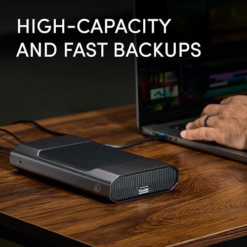 SanDisk Professional 22TB G-Drive Enterprise-Class External Desktop Hard Drive - 7200RPM Ultrastar HDD Inside, USB-C (10Gbps), USB 3.2 Gen 2, Mac Ready - SDPHF1A-022T-NBAAD, Dark Grey