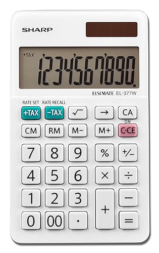Sharp EL-377WB Business Calculator, White 2.75