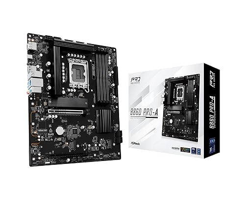 ASRock B860 Pro A Intel Core Ultra DDR5 8666 MHz 256GB M.2 LGA1851 ATX Motherboard BIOS Flashback SATA3 6.0 Gb/s PCIe 5.0