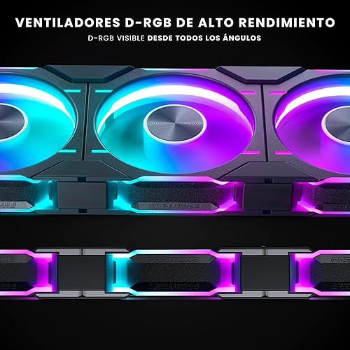 Phanteks D30-120 120x120x30mm PWM Case Fan, 250-2000 RPM, 61.5 CFM, 2.72 mm H2O, 31.8 dB(A), 3-Pin JST D-RGB, Compatible with Desktop, Radiator REVERSED, TRIPLE