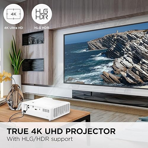 ViewSonic LS901-4K UHD 4K Laser Projector with 5500 Lumens, 1.7X Optical Zoom, 4K HDR/HLG Support, 4 Corner Adjustment, H/V Keystone, 360 Degrees Projection for Home Theater and Commercial Venues