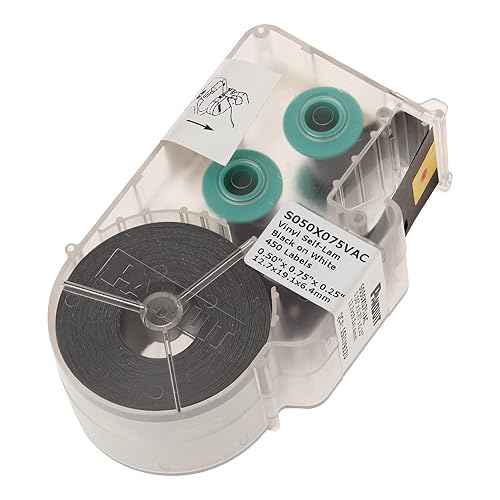 Panduit S100X125VAC P1 Cassette Self-Laminated Label, Vinyl, White White 1.00 by 1.25-Inch
