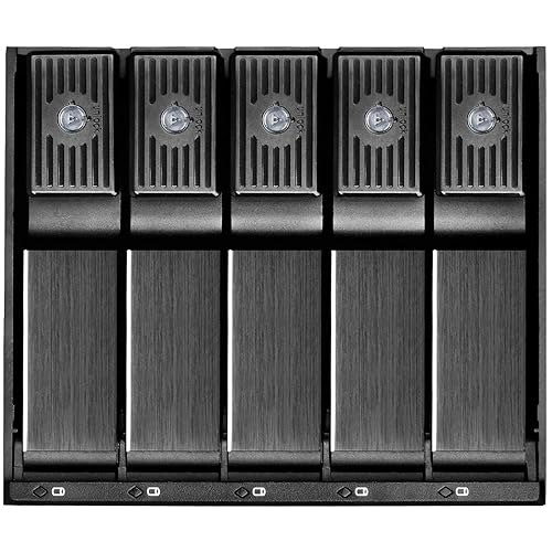 SilverStone Technology Hard Drive Enclosure Internal, 3 X 5.25 Inch to 5 X 3.5 Inch Hot-Swap SATA/SAS Hard Drive Cage, Up to 12Gbit/S Transfer Rate with All Aluminum Body (SST-FS305-12G)