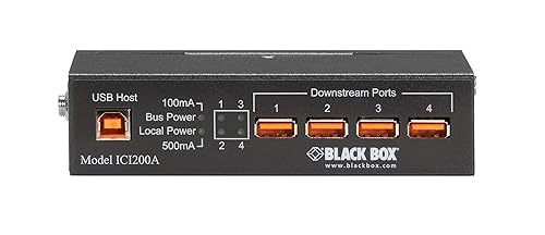 Black Box Industrial USB 2.0 Hub, 4-Port