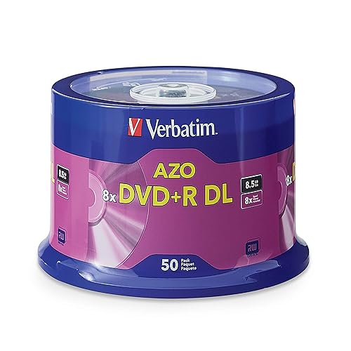 Verbatim DVD+R DL 8.5GB 8X With Branded Surface - 50pk Spindle - 120mm - 4 Hour Maximum Recording Time