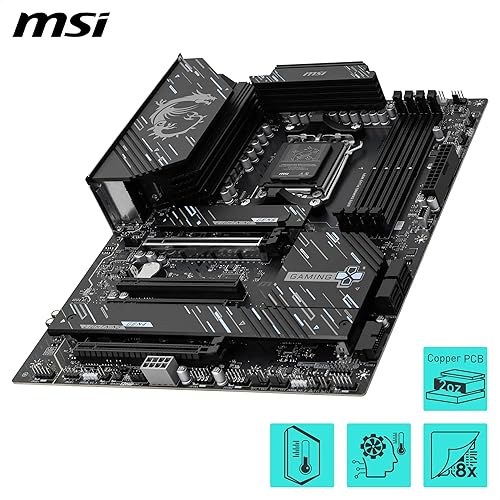 MSI X870E Gaming Plus WiFi Motherboard, ATX - Supports AMD Ryzen 9000/8000 / 7000 Processors, AM5-60A SPS VRM, DDR5 Memory Boost 8200+ MT/s (OC), PCIe 5.0 x16 & 4.0 x4, M.2 Gen5, Wi-Fi 7, 5G LAN