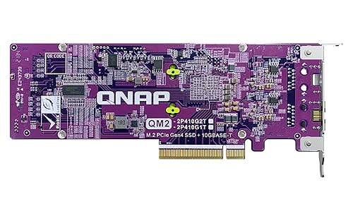 QNAP QM2-2P410G1T 2 x PCIe Gen4 NVMe SSD & 10GbE (10G/5G/2.5G/1G/100M) Port Expansion Card to Enhance Performance