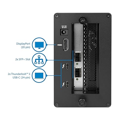 StarTech Thunderbolt 3 to Fiber 2 x Open SFP+ Ports with DisplayPort Monitor Port External PCIe Enclosure / Chassis Model BNDTB210GSFP