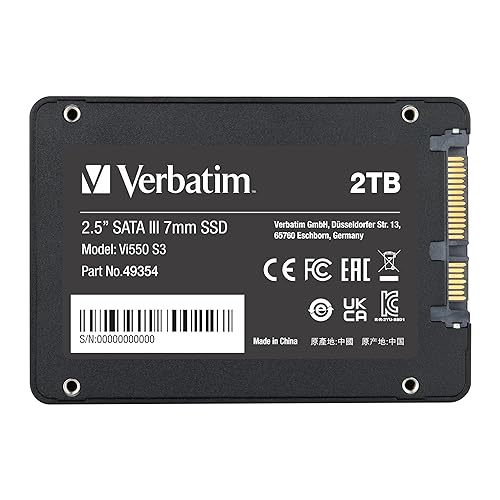 Verbatim 2TB Vi550 2.5 Internal Solid State Drive SSD SATA III Interface with 3D NAND Technology
