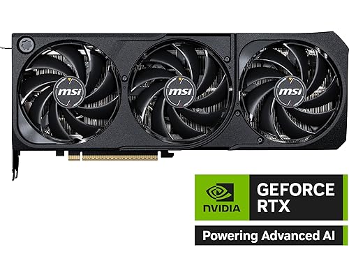 MSI Gaming RTX 5070 12G Shadow 3X OC Graphics Card (12GB GDDR7, 192-bit, Extreme Performance: 2557 MHz, DisplayPort x3 2.1a, HDMI 2.1b, NVIDIA Blackwell Architecture)