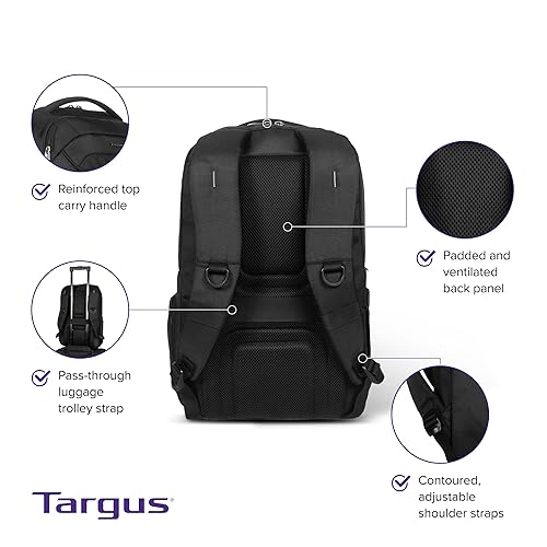 Targus Balance EcoSmart Travel and Checkpoint-Friendly Laptop Backpack, Weather Resistant PVC-Free, Suspension Protection Legend Backpack