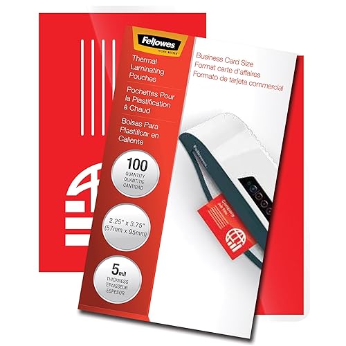 Fellowes Laminating Business Ca:Rd 5mil 100pk (52031), Clear 100 pack 5 mil